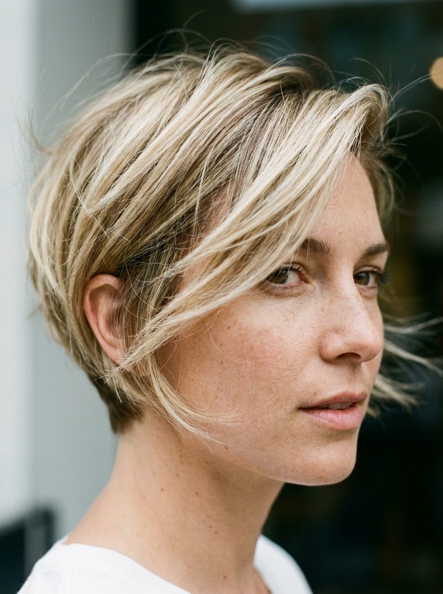 Blonder Bixie Cut - Blonde Kurzhaarfrisur